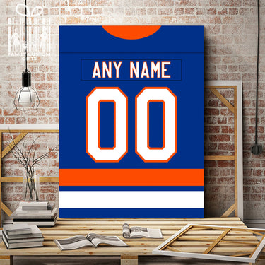 New York Jersey Custom Canvas Print Wall Art for Boy Girl Men Women Hockey Personalized Canvas Art